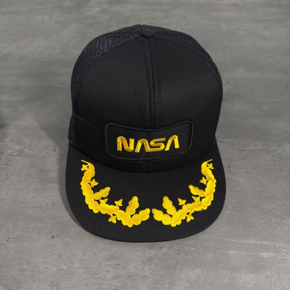 Spaceport USA Other - Vintage NASA Snapback Trucker Hat Black Yellow Scrambled Eggs Spaceport USA Cap